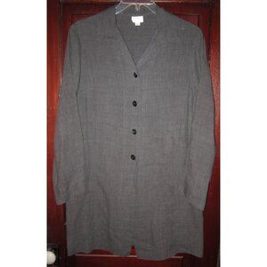 Go Lightly 2 M L 10 12 Duster Jacket Topper Coat Dress Linen Blend Gray Pockets
